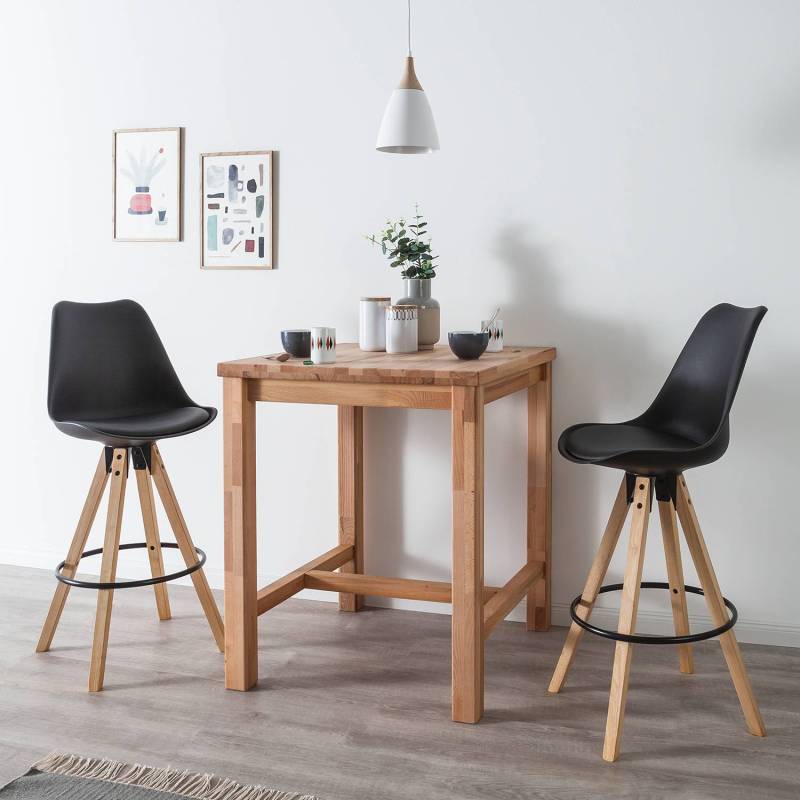 home24 Barstuhl Kunststoffschale 49 x 112 x 55cm 2er Set Schwarz von home24