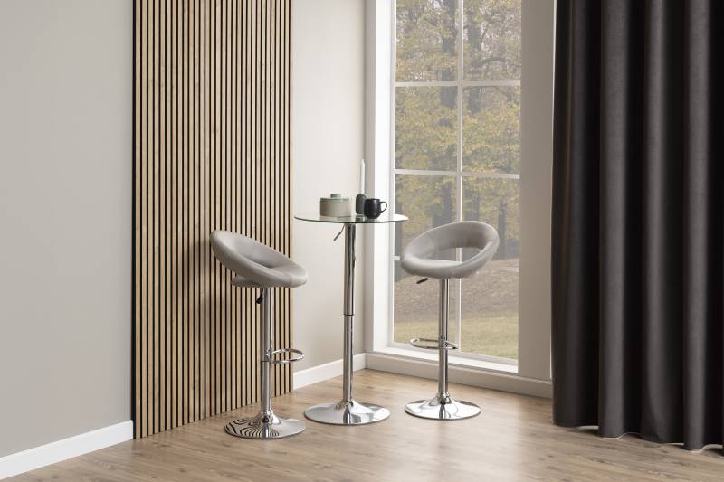 home24 Barstuhl Kurola 56 x 100 x 50cm Einzelstuhl Taupe von home24