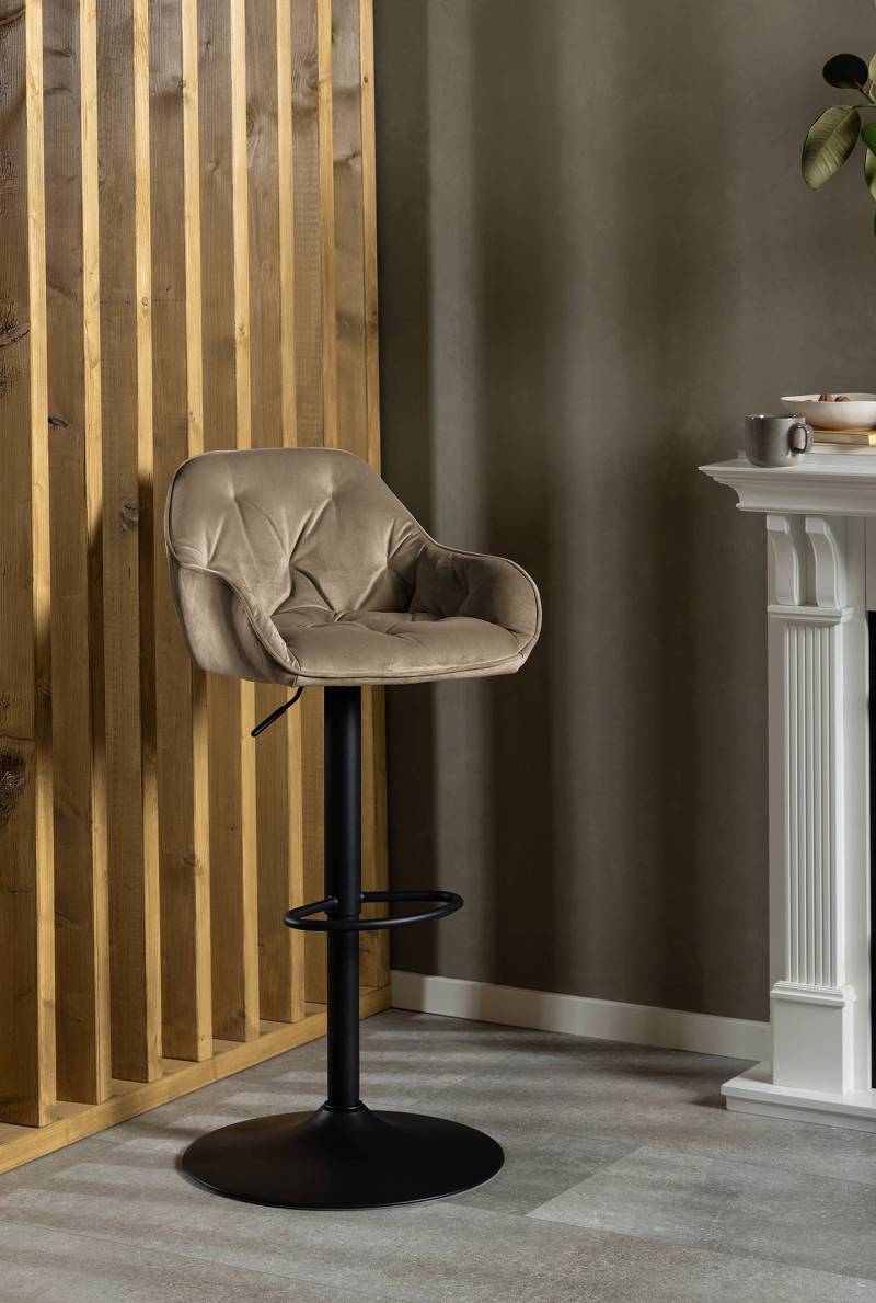 home24 Barstuhl Magrin 2er-Set 52 x 109 x 52cm Samt Vilda: Taupe home24 Barstuhl Magrin 2er-Set 52 x 109 x 52cm Samt Vilda: Taupe von home24