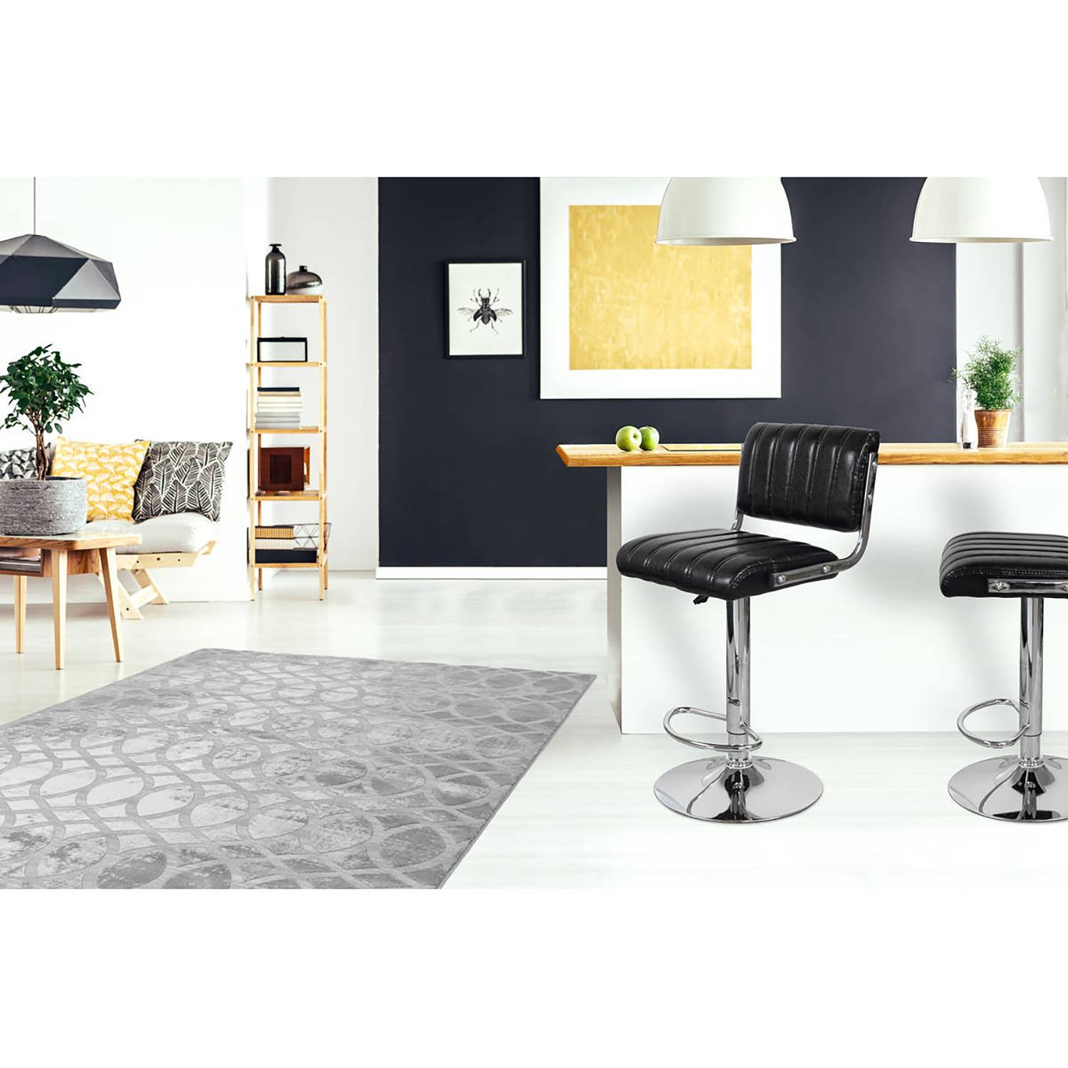 home24 Barstuhl Midnight II (2er-Set) 52 x 109 x 43cm Schwarz von home24