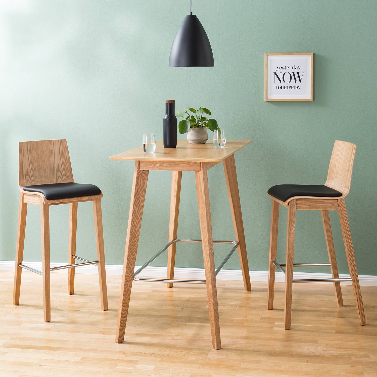 home24 Barstuhl Tunley (2er-Set) 42 x 103 x 49cm Beige von home24