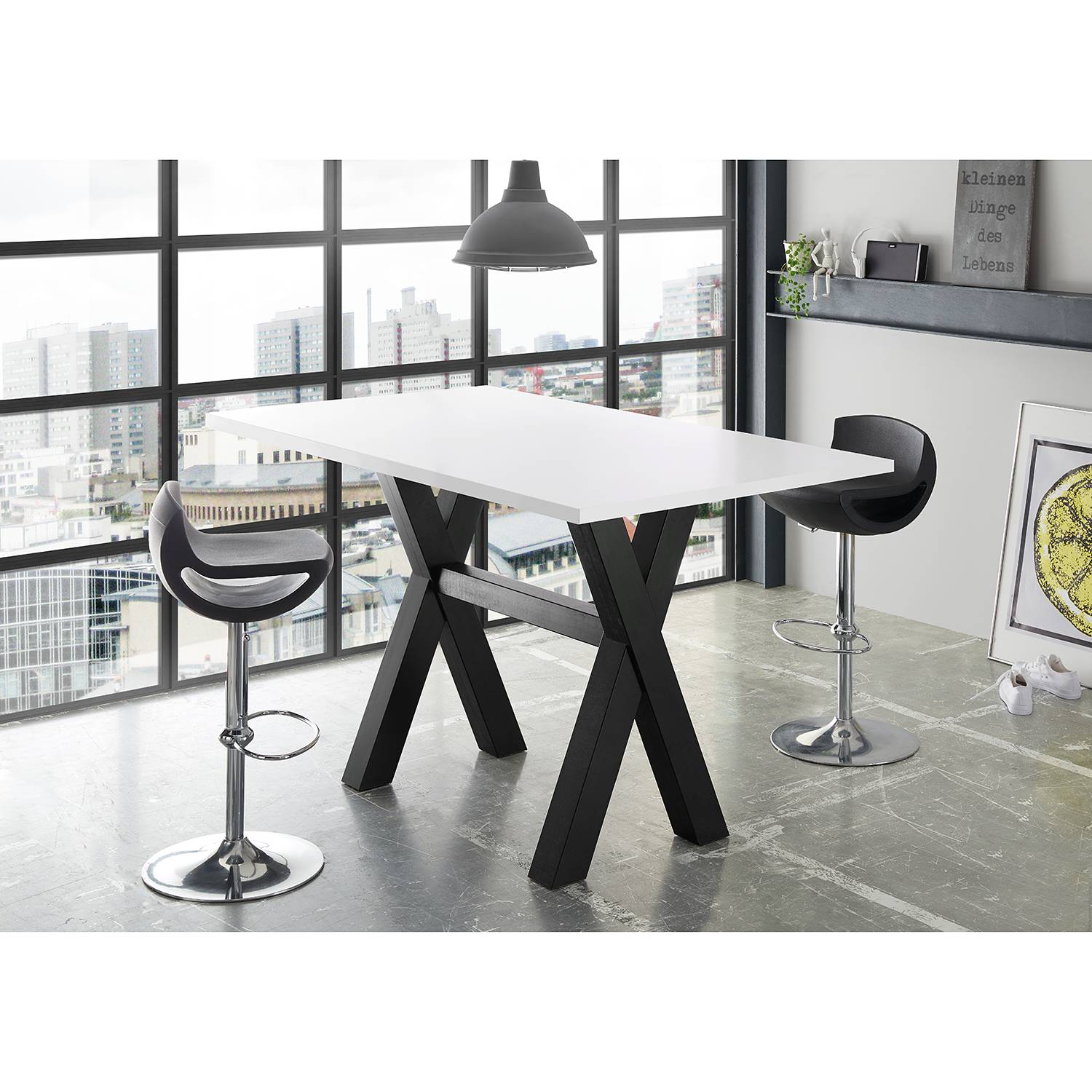 home24 Bartisch Boe III 140cm Weiß/Weiß von home24