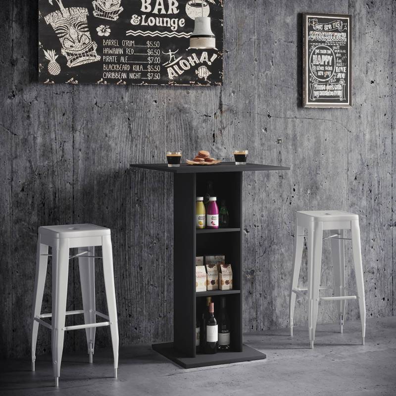 home24 Bartisch Standos 70 x 108 x 70cm Schwarz/Schwarz von home24
