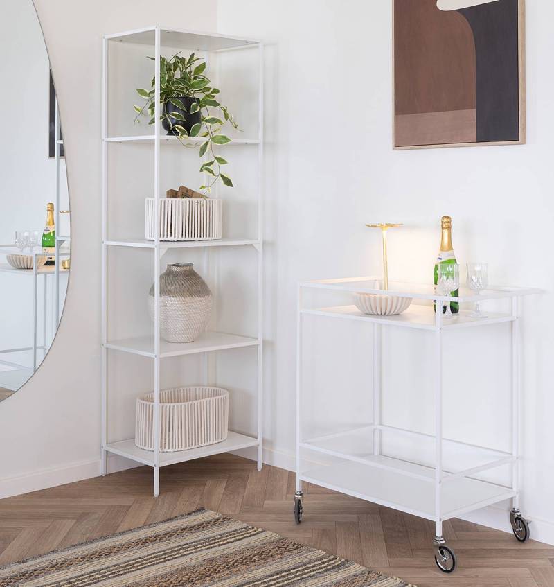 home24 Barwagen Babaid 40 x 79 x 68cm Weiß von home24