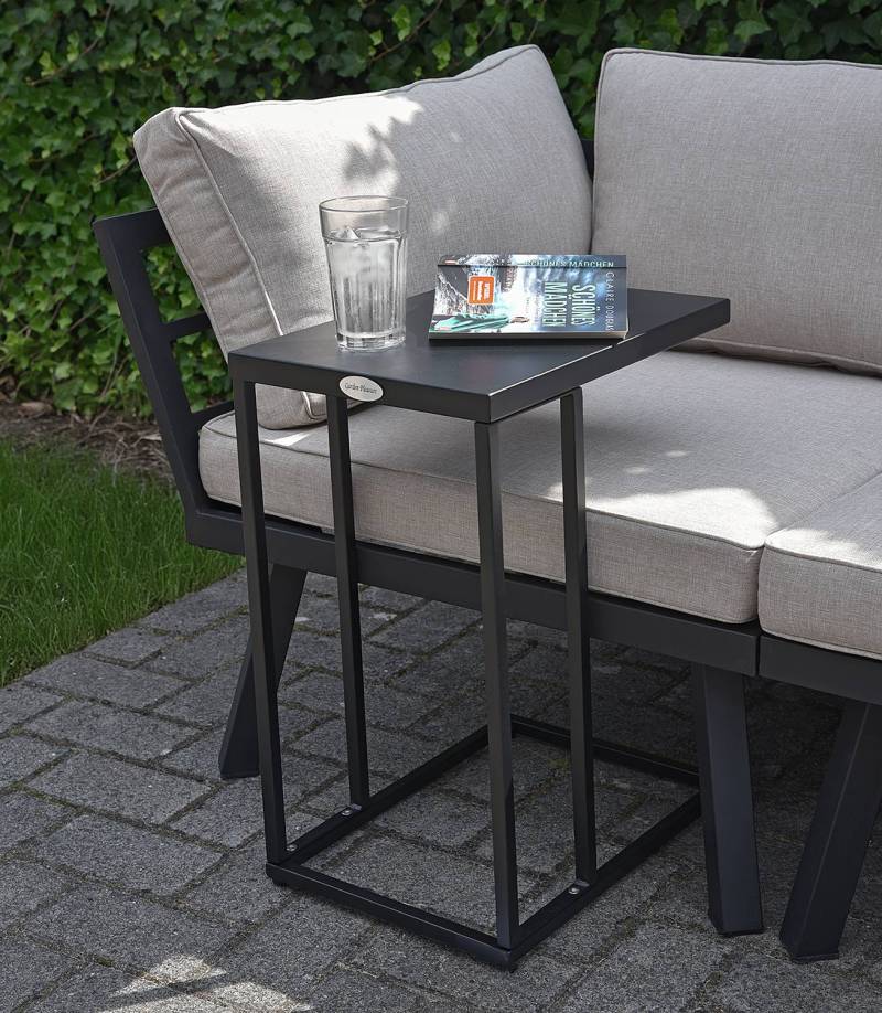 home24 Beistelltisch Dorea Stahl, pulverbeschichtet 31 x 56 x 43cm Schwarz/Schwarz von home24