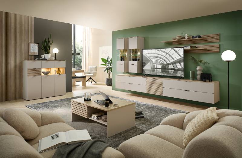 home24 Beleuchtete Hängevitrine 40 x 124 x 36cm Grau/Beige/Sandgrau home24 Beleuchtete Hängevitrine 40 x 124 x 36cm Grau/Beige/Sandgrau von home24