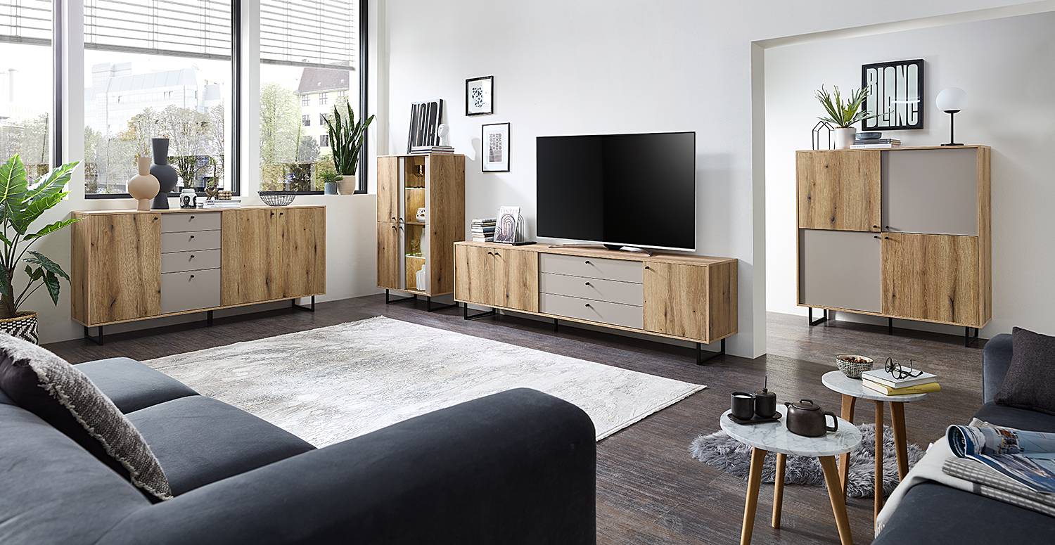 home24 Beleuchtetes Highboard 78 x 138 x 40cm Braun home24 Beleuchtetes Highboard 78 x 138 x 40cm Braun von home24