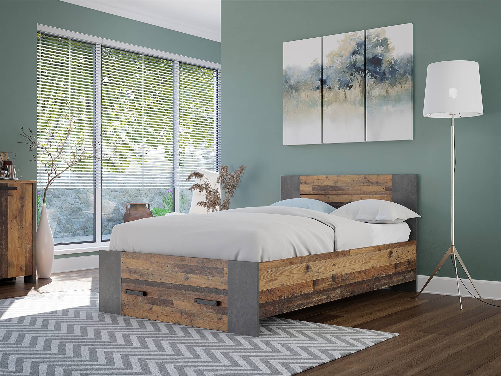 home24 Bettgestell 120 x 200cm Spanplatte, foliert Braun/Grau Andere home24 Bettgestell 120 x 200cm Spanplatte, foliert Braun/Grau Andere von home24