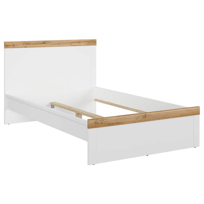 home24 Bettgestell Octave 120 x 200cm Kopfteil: MDF Mitteldichte Holzfaserplatte , foliert Rahmen: Spanplatte, foliert Stütze: Massivholz Kiefer, von home24