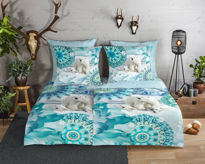 home24 Biber-Bettwäsche Seppo 155 x 200 cm + Kissen 80 x 80 cm Blau/Multicolor home24 Biber-Bettwäsche Seppo 155 x 200 cm + Kissen 80 x 80 cm Blau/Multicolor von home24