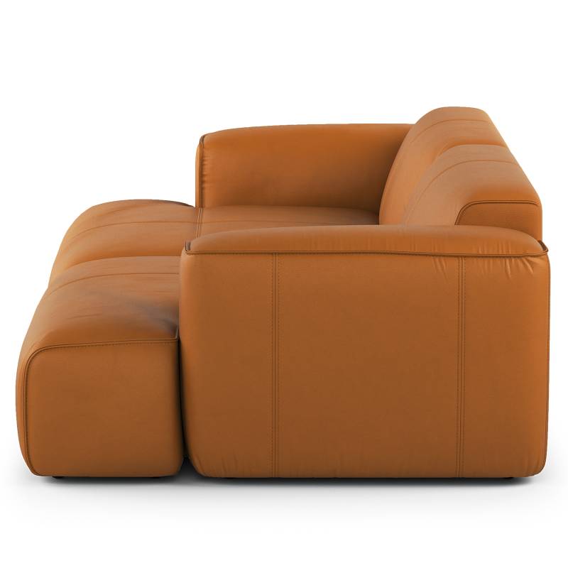 home24 Big-Sofa Braun Echtleder Neka 268 x 72 x 136cm Modern von home24