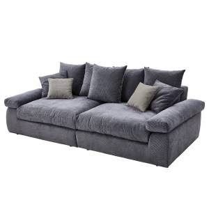 home24 Big-Sofa Grau/Anthrazit/Grau Cord 260 x 90 x 140cm Gleichschenklig Modern von home24