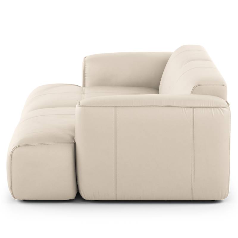 home24 Big-Sofa Grau Echtleder Neka 268 x 72 x 136cm Modern von home24