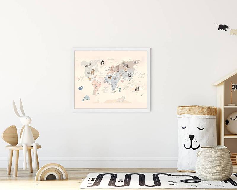 home24 Bild Animals World 43 x 53cm Multicolor von home24