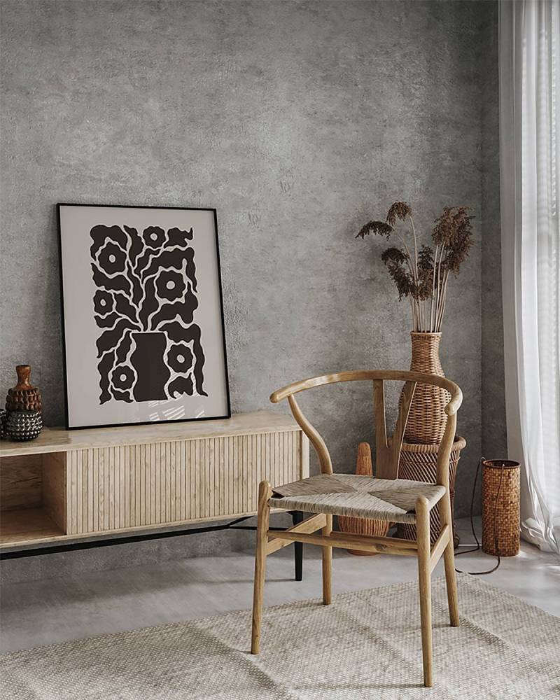 home24 Bild Black Tropical Poster Rahmen: Buche Massiv, lackiert Abdeckung: Acrylglas Multicolor 52 x 62cm von home24
