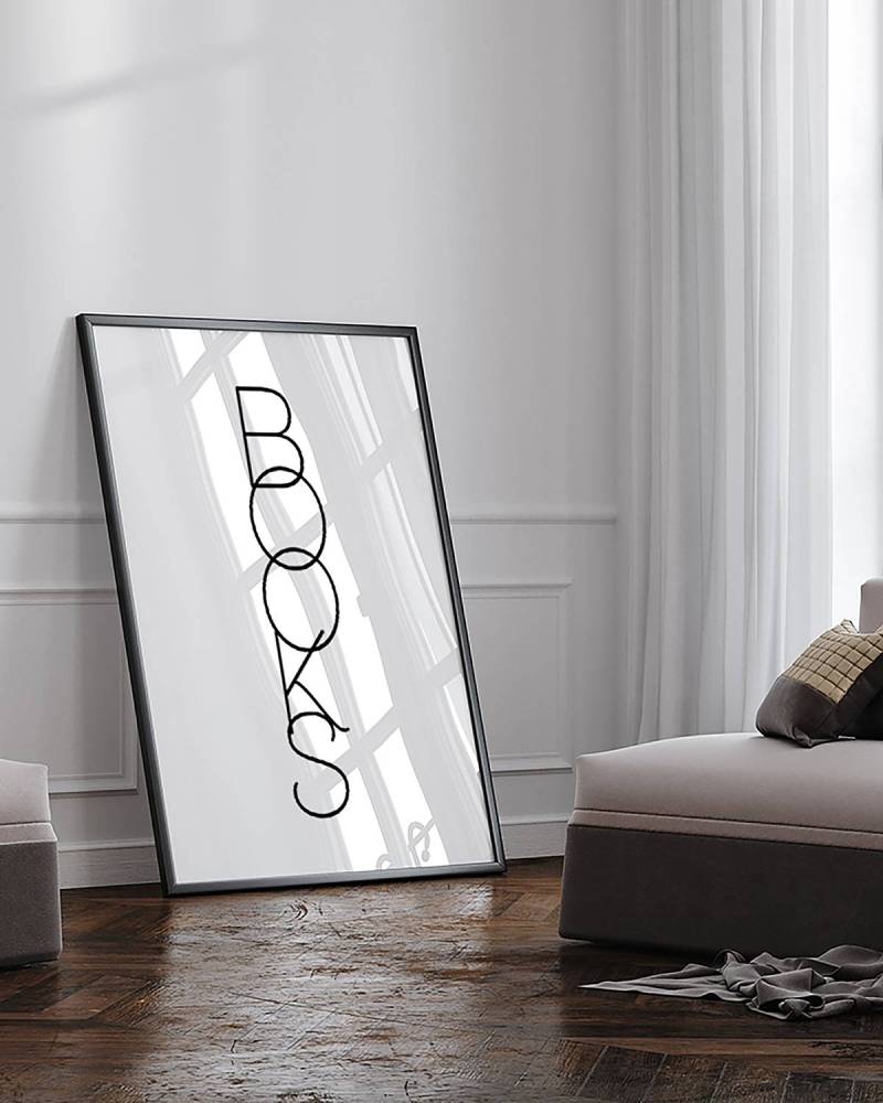 home24 Bild Books Rahmen: Buche Massiv, lackiert Abdeckung: Acrylglas Multicolor 73 x 93cm von home24