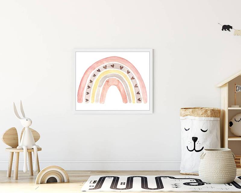 home24 Bild Cute Rainbow 43 x 53cm Multicolor von home24