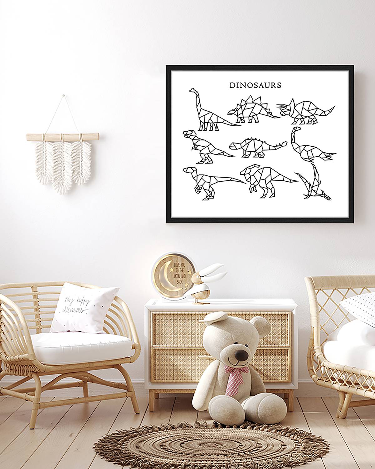 home24 Bild Dinos 53 x 63cm Multicolor von home24