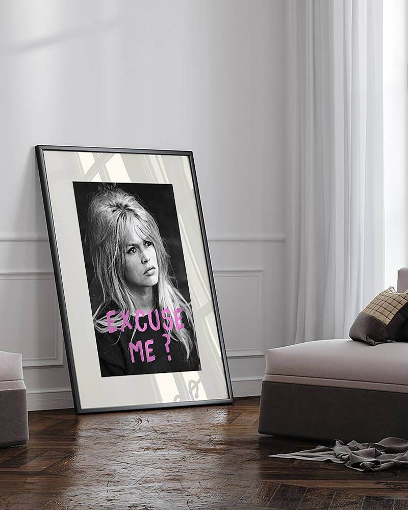 home24 Bild Excuse Me Rahmen: Buche Massiv, lackiert Abdeckung: Acrylglas Multicolor 73 x 93cm von home24