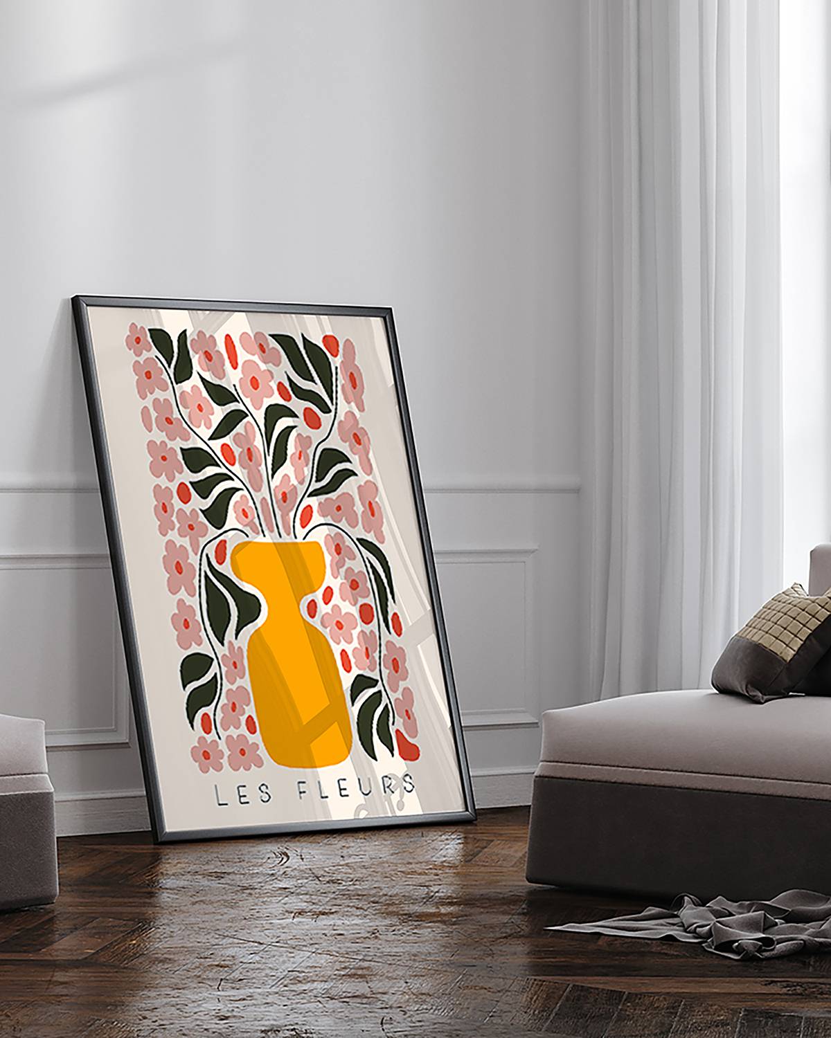 home24 Bild Fleurs in the Pot Rahmen: Buche Massiv, lackiert Abdeckung: Acrylglas Multicolor 73 x 93cm von home24