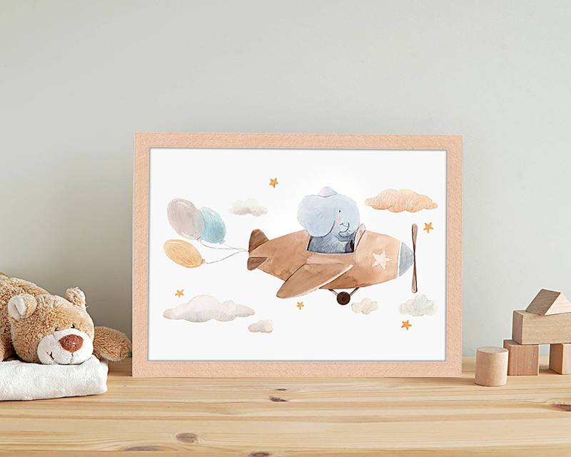 home24 Bild Funny Elephant 33 x 43cm Multicolor von home24