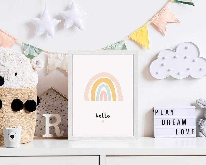 home24 Bild Hello 33 x 43cm Multicolor von home24
