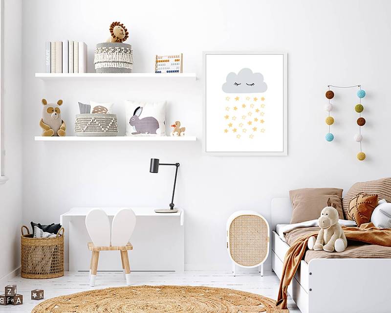 home24 Bild Moon Stars 43 x 53cm Multicolor von home24