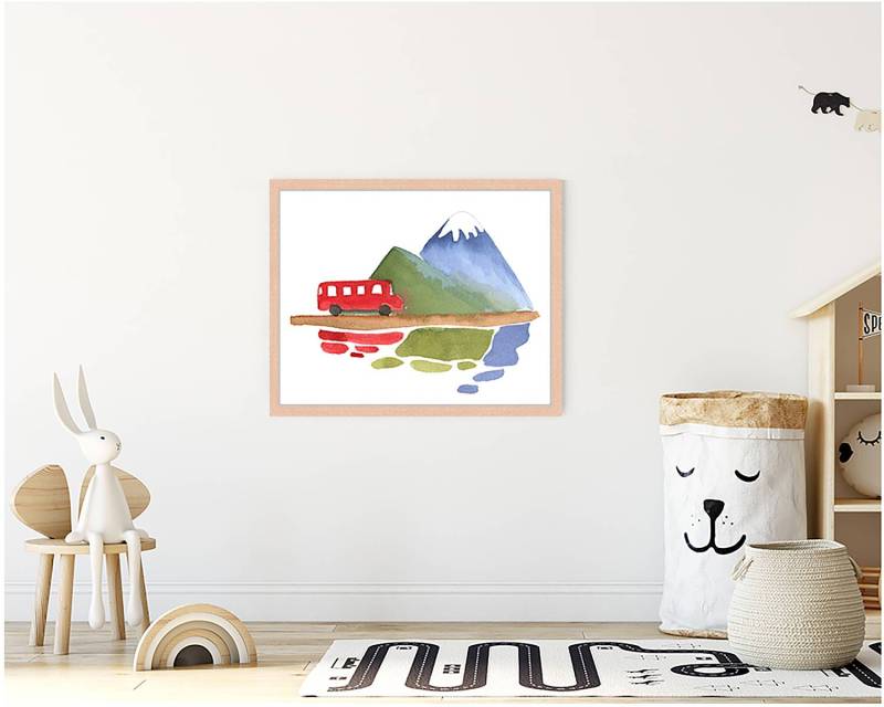 home24 Bild Red Bus 43 x 53cm Multicolor von home24