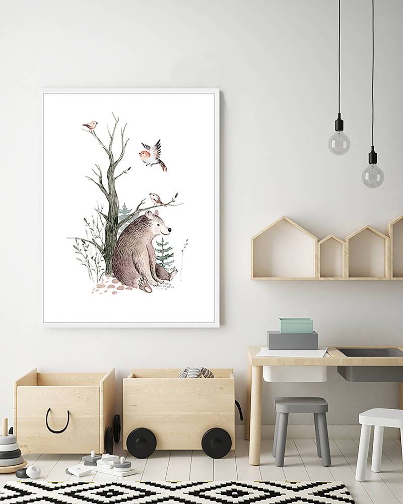 home24 Bild Scandinavian Bear 63 x 83cm Multicolor von home24