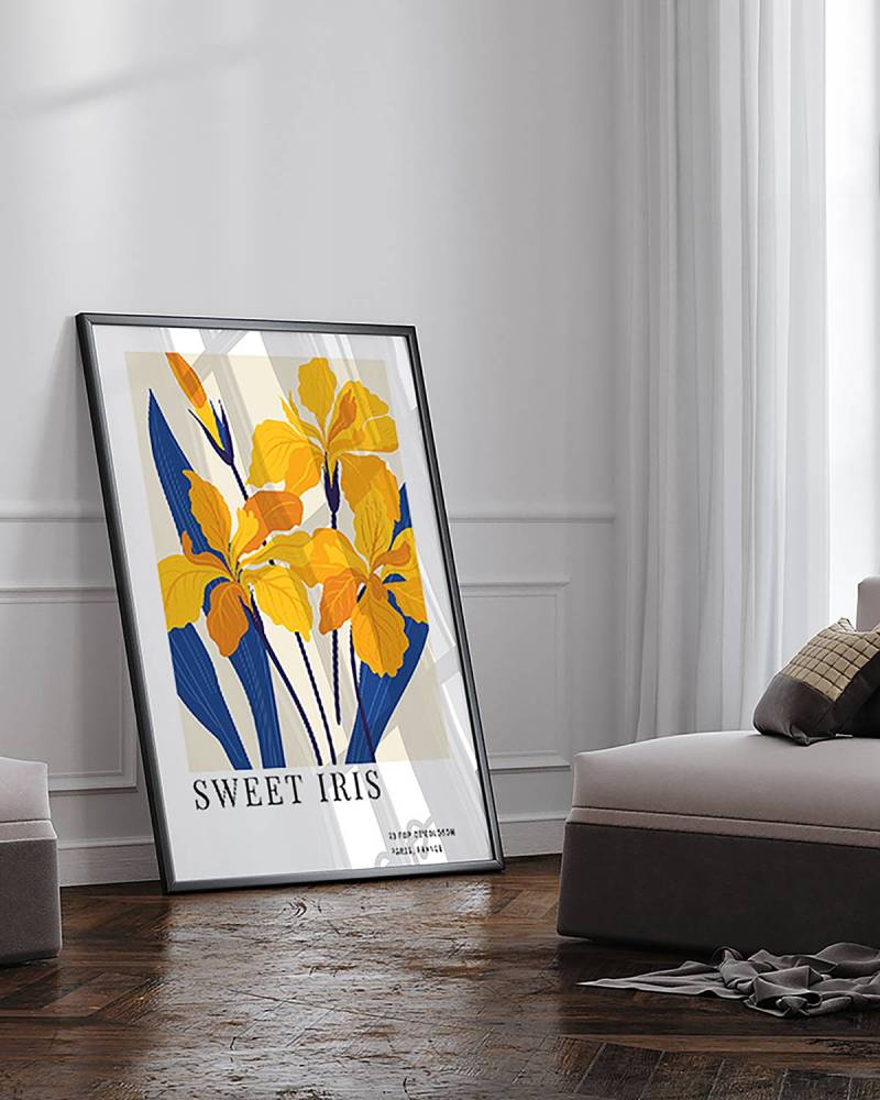 home24 Bild Sweet Iris Rahmen: Buche Massiv, lackiert Abdeckung: Acrylglas Multicolor 73 x 93cm von home24