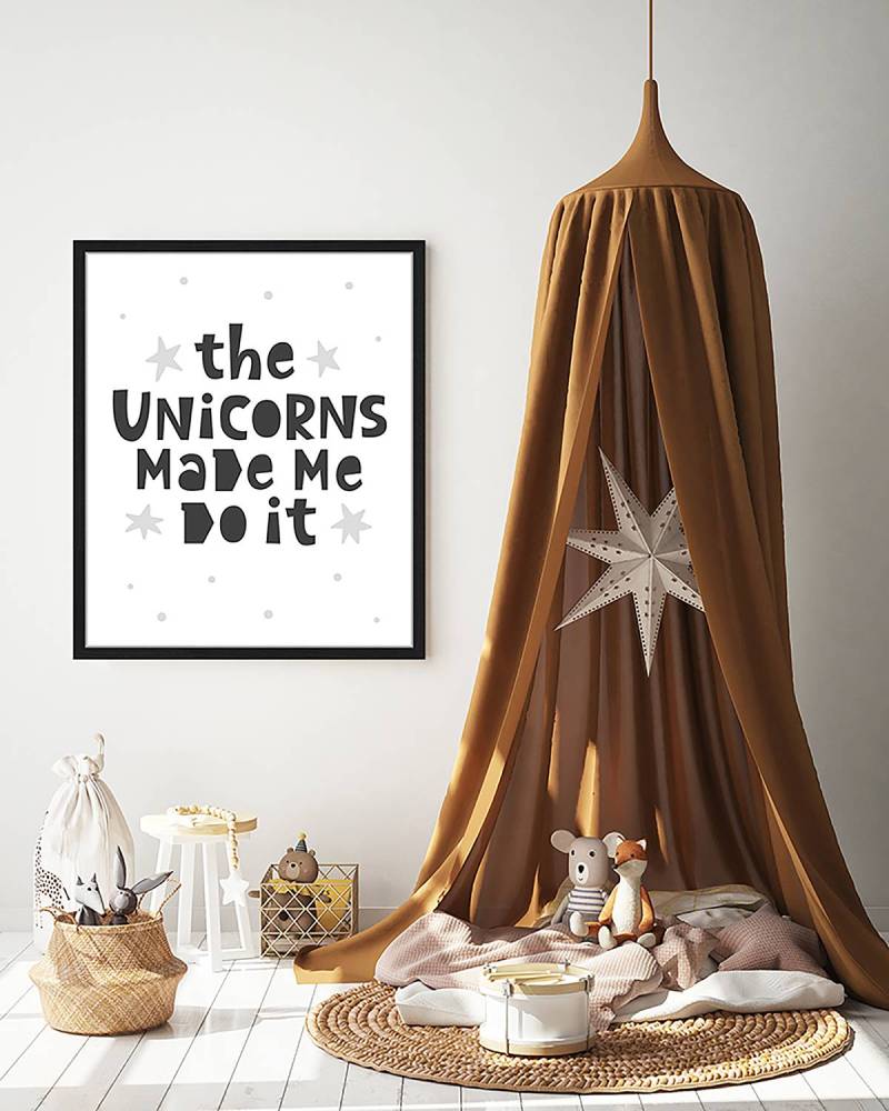 home24 Bild Unicorns 53 x 63cm Multicolor von home24