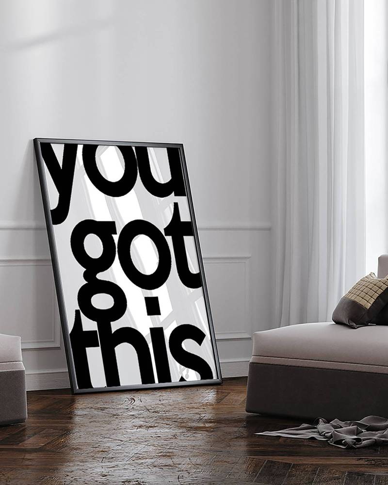 home24 Bild You Got This Rahmen: Buche Massiv, lackiert Abdeckung: Acrylglas Multicolor 73 x 93cm von home24