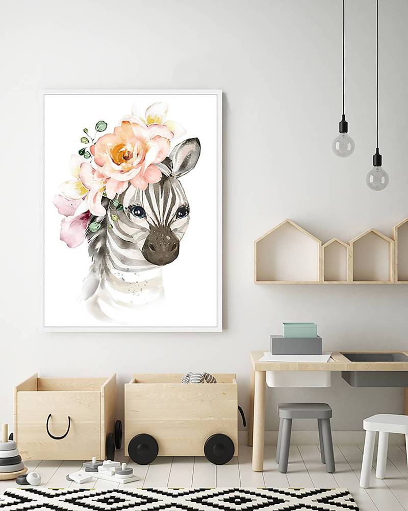 home24 Bild Zebra Baby Collection 63 x 83cm Multicolor von home24