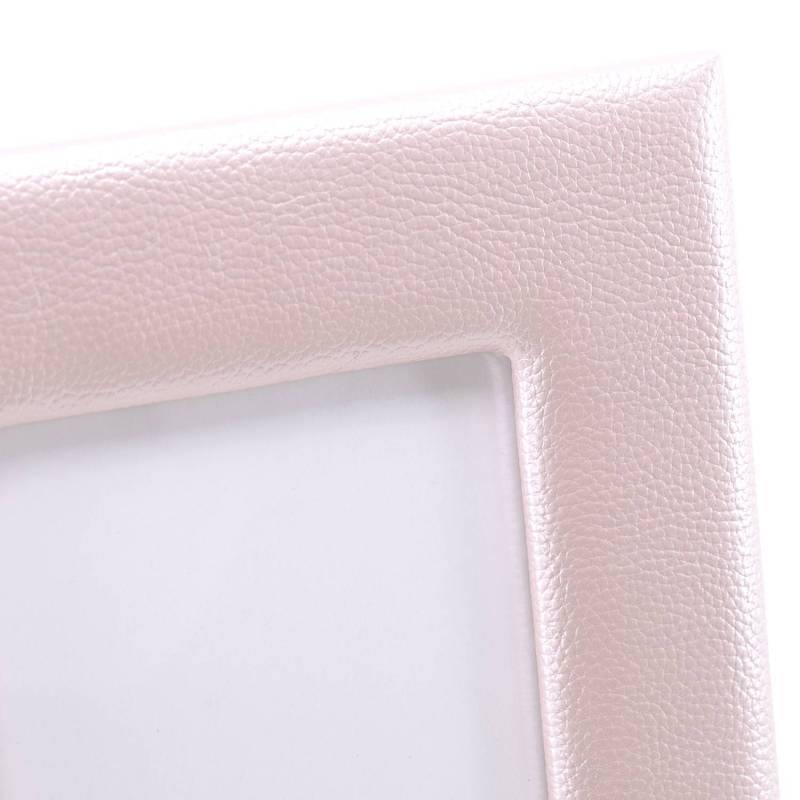 home24 Bilderrahmen Bina MDF-Platte,PVC,Kunstleder,Vlies Pink/Babyrosa 19 x 24cm von home24