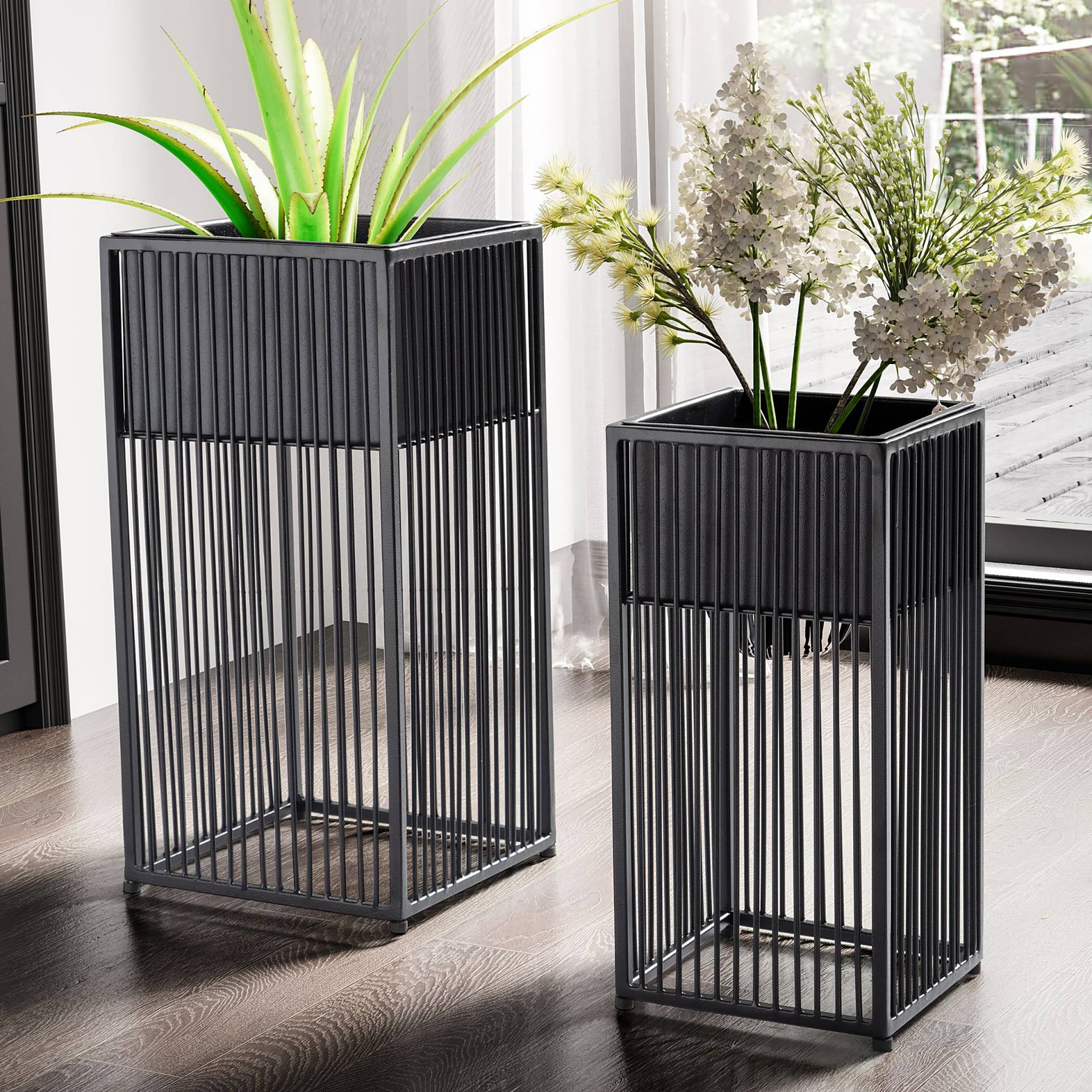 home24 Blumentopf Buhro 2er-Set 25 x 50 x 25cm Schwarz/Schwarz home24 Blumentopf Buhro 2er-Set 25 x 50 x 25cm Schwarz/Schwarz von home24