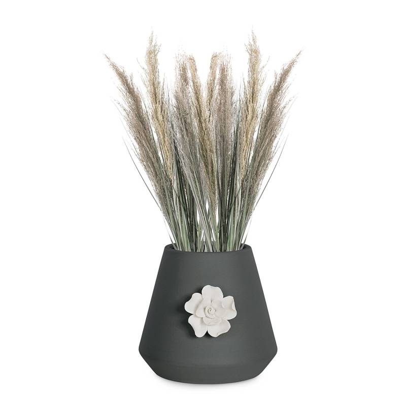 home24 Blumentopf Usitano 13 x 12 x 13cm Schwarz/Anthrazit von home24