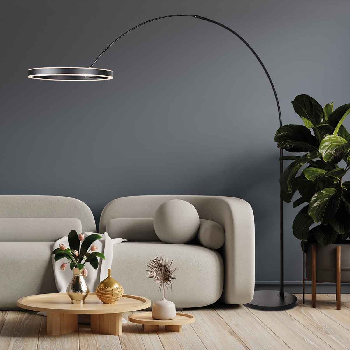 home24 Bogenleuchte Ringlux 50 x 210 x 240cm Schwarz/Schwarz Material: Metall Metallart: Aluminium Oberfläche Metall: Pulverbeschichtet LED home24 Bogenleuchte Ringlux 50 x 210 x 240cm Schwarz/Schwarz Material: Metall Metallart: Aluminium Oberfläche Metall: Pulverbeschichtet LED von home24