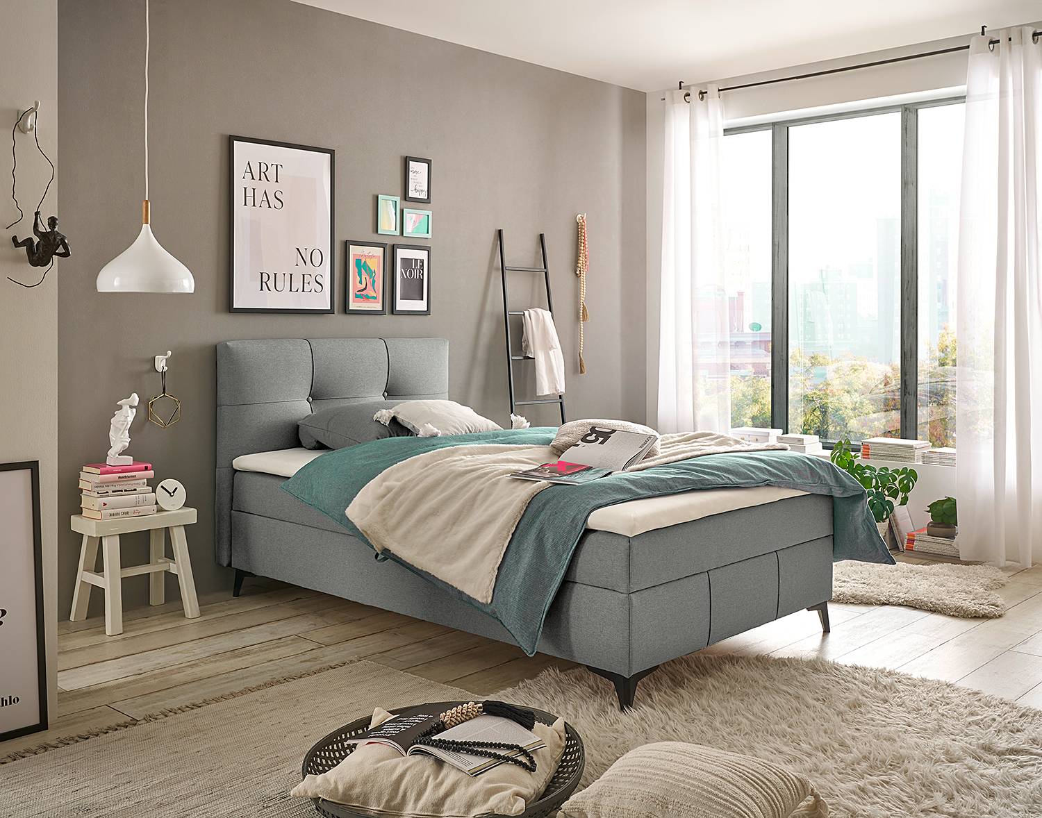 home24 Boxbett Grambit 120 x 200cm Webstoff Colbie Grau home24 Boxbett Grambit 120 x 200cm Webstoff Colbie Grau von home24