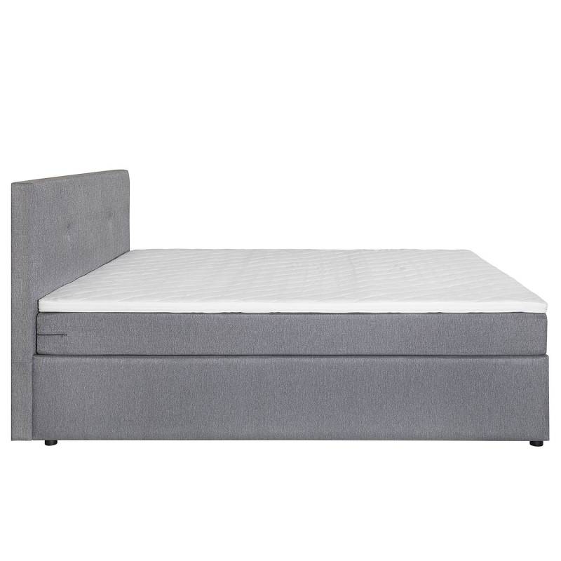 home24 Boxbett Leguino 140 x 200cm Flachgewebe Grau/Dunkelgrau von home24