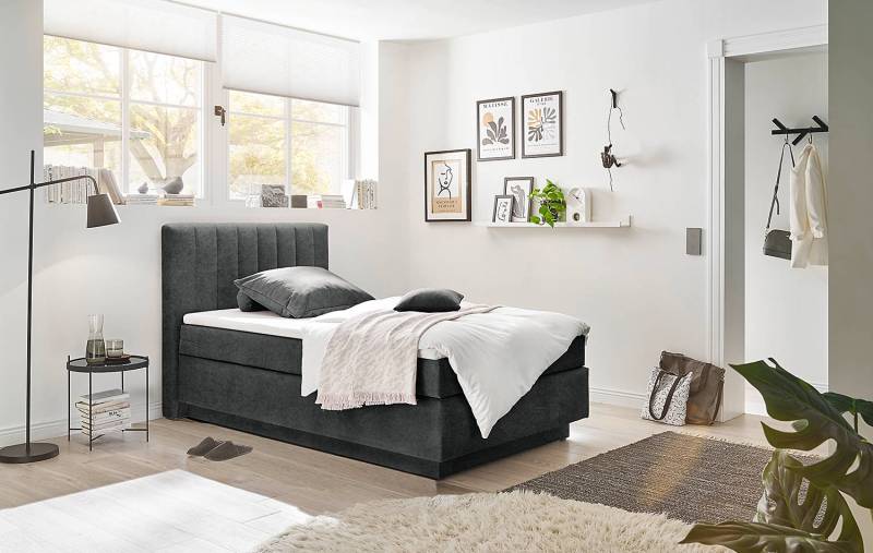 home24 Boxspingbett Elfies 120 x 200cm Microfaser Salvo Grau von home24