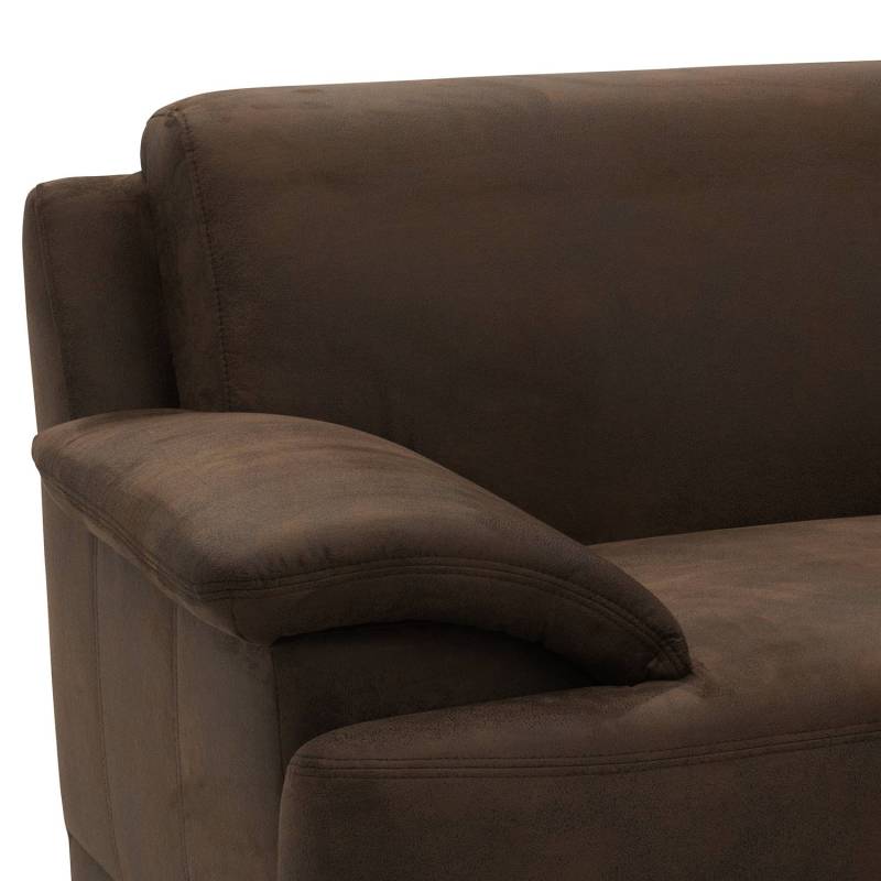 home24 Boxspring-Ecksofa Robö Beige Microfaser Medea Ecke davorstehend links Modern von home24