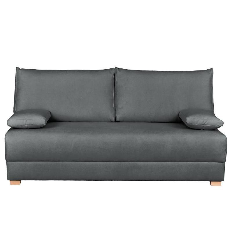 home24 Boxspring-Schlafsofa Vome Grau Microfaser Enza 202 x 85 x 110cm mit Schlaffunktion Modern von home24