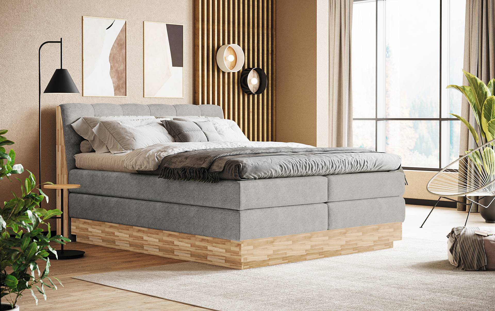 home24 Boxspringbett 200 x 200cm Flachgewebe Oria Grau H3 home24 Boxspringbett 200 x 200cm Flachgewebe Oria Grau H3 von home24