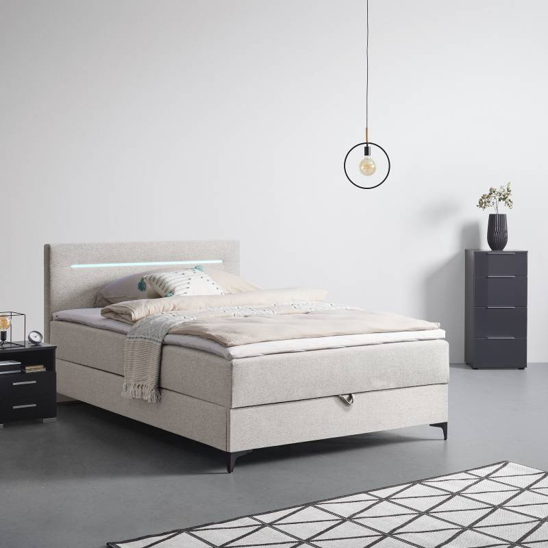 home24 Boxspringbett Adinlow mit Bettkasten 140 x 200cm Flachgewebe Nea Grau home24 Boxspringbett Adinlow mit Bettkasten 140 x 200cm Flachgewebe Nea Grau von home24