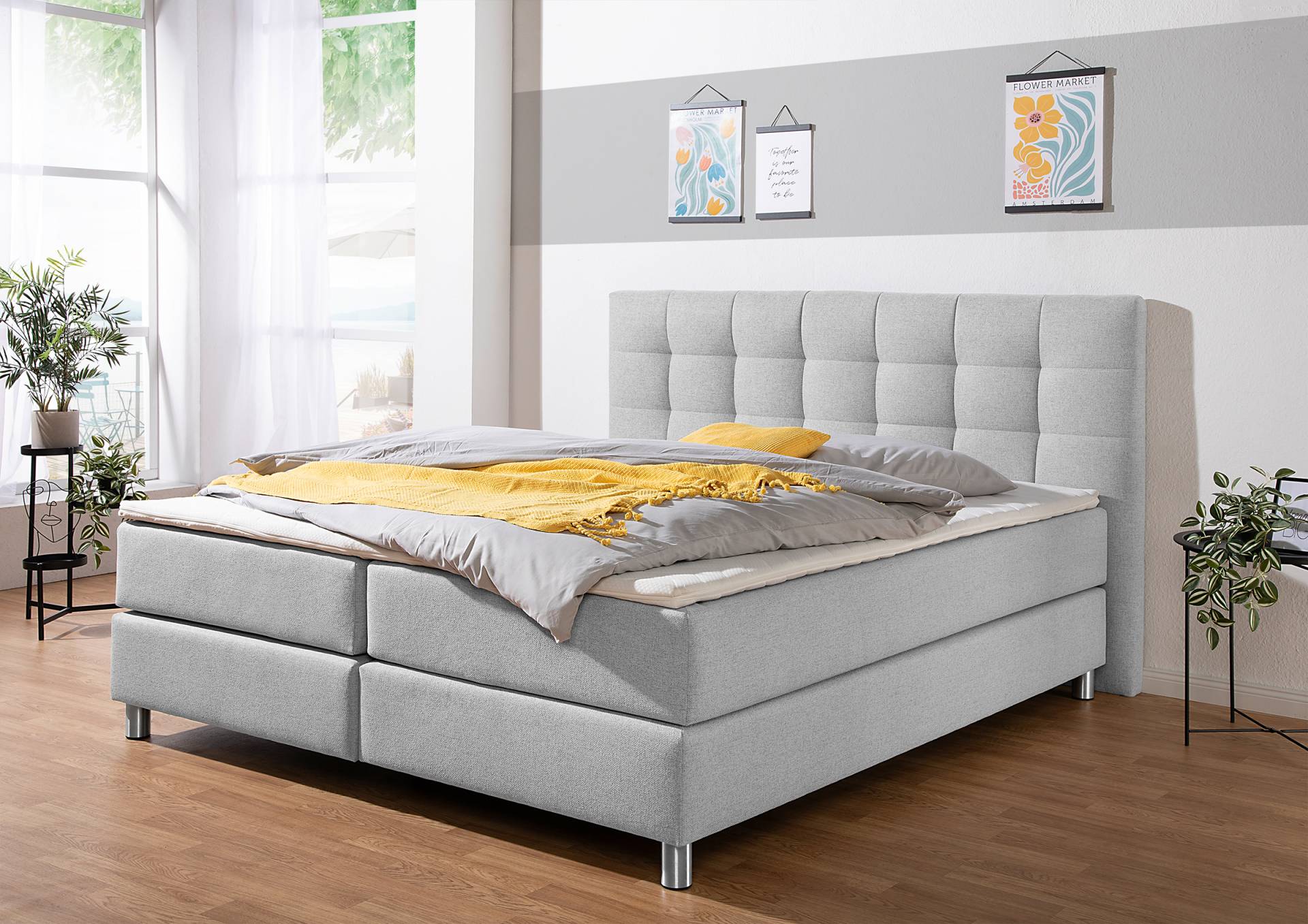 home24 Boxspringbett Biglini 200 x 200cm Flachgewebe Norana Grau H3 Tonnentaschenfederkernmatratze home24 Boxspringbett Biglini 200 x 200cm Flachgewebe Norana Grau H3 Tonnentaschenfederkernmatratze von home24