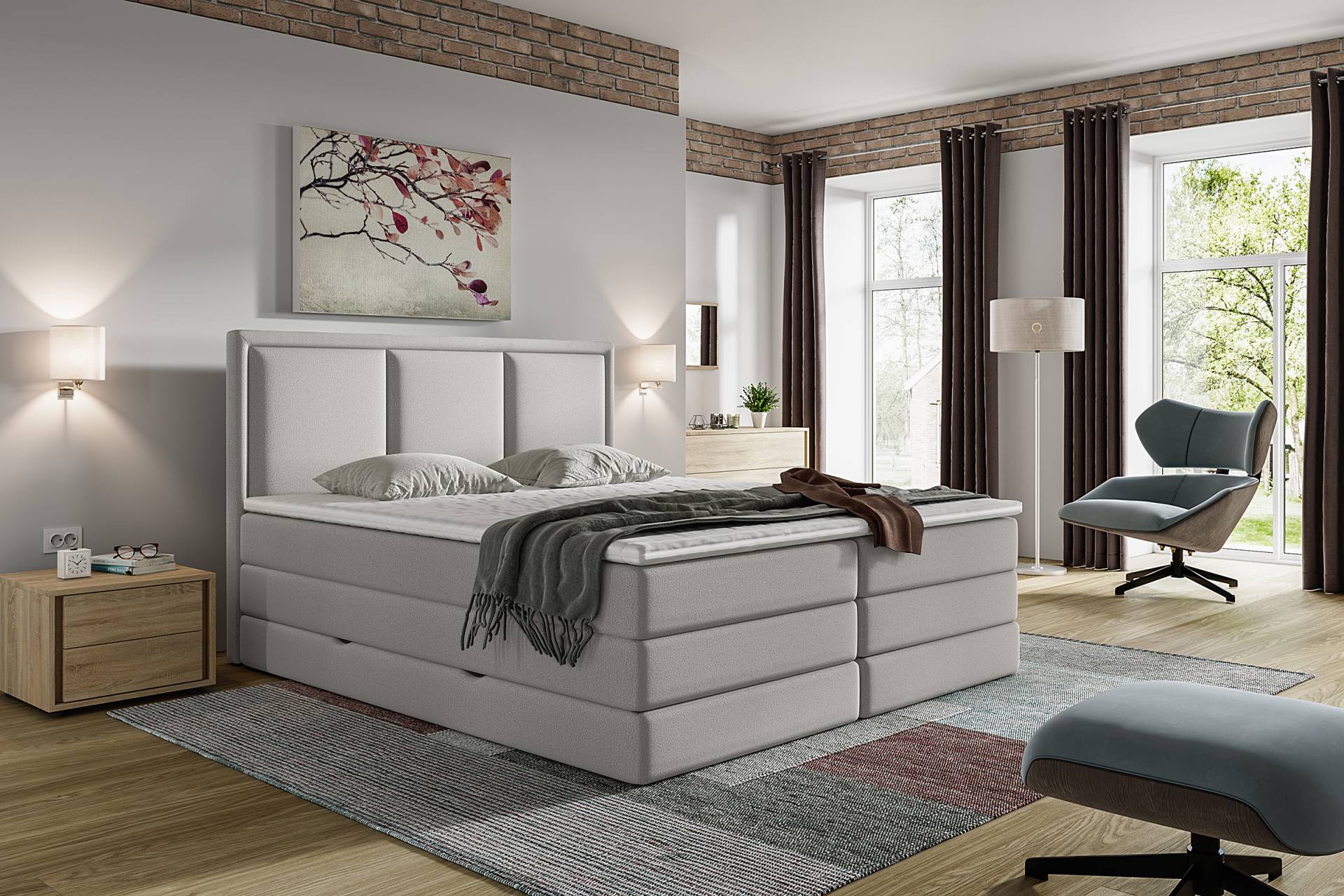 home24 Boxspringbett Coolyu 200 x 220cm Webstoff Pria Beige Wendbar H2/H3 Viscoschaum home24 Boxspringbett Coolyu 200 x 220cm Webstoff Pria Beige Wendbar H2/H3 Viscoschaum von home24