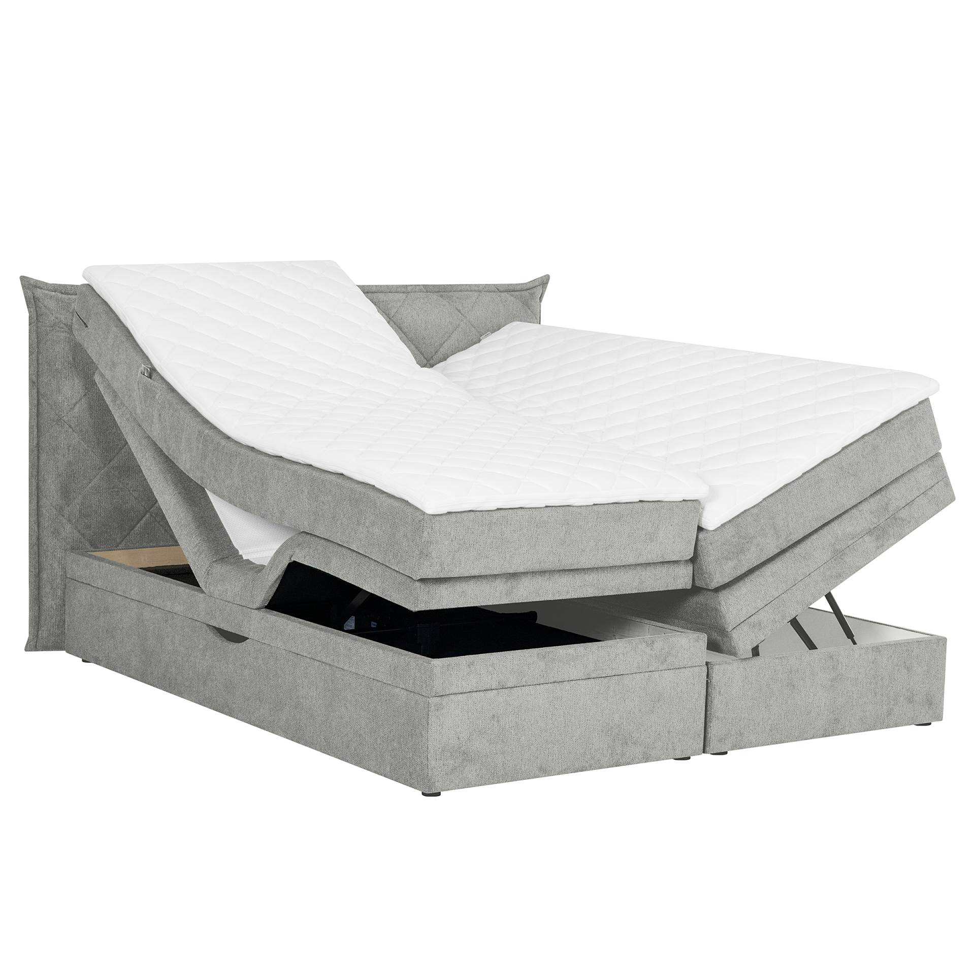 home24 Boxspringbett Gesell 180 x 200cm Webstoff Aranja Grau Doppelmatratze H3/H4 home24 Boxspringbett Gesell 180 x 200cm Webstoff Aranja Grau Doppelmatratze H3/H4 von home24