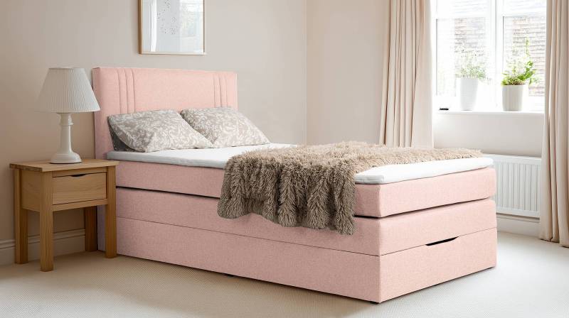 home24 Boxspringbett Ghoripur - Typ B 120 x 200cm Webstoff Mavie Pink home24 Boxspringbett Ghoripur - Typ B 120 x 200cm Webstoff Mavie Pink von home24