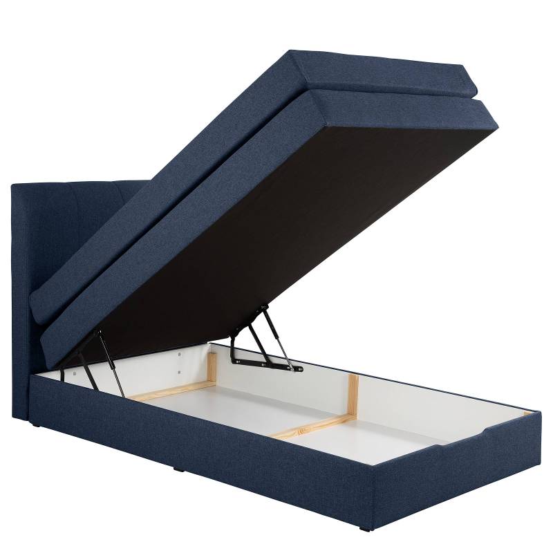 home24 Boxspringbett Ghoripur - Typ C 100 x 200cm Webstoff Mavie Blau von home24