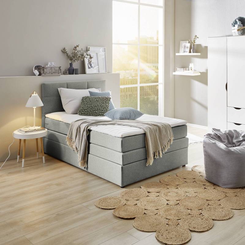 home24 Boxspringbett Padden 120 x 200cm Webstoff Voer Grau H5 von home24